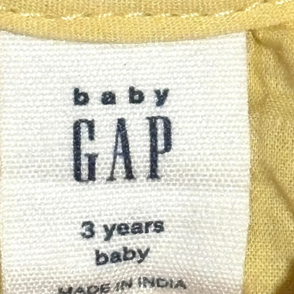 Baby Gap Girls‎ 3T Yellow Eyelet Ruffle Collar Dress Sundress Spring Easter Play